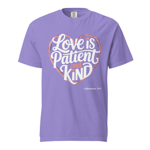 Love is Patient and Kind Christian Bible Verse T-Shirt